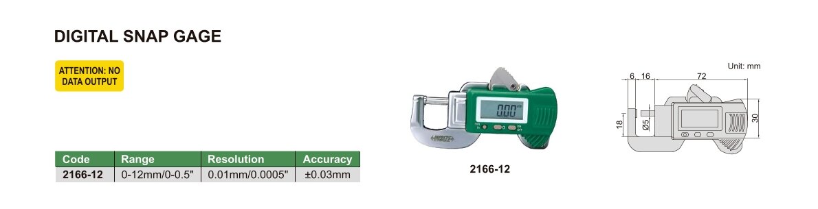 Digital einstellbare Rachenlehre - 0-12mm - 0.01 mm/0.0005"