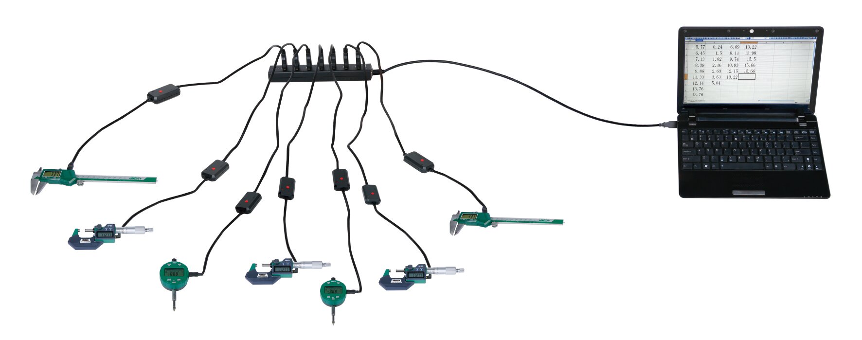 Daten-Hub, 4-kanalig - USB-Computer-Stecker - 0,2m