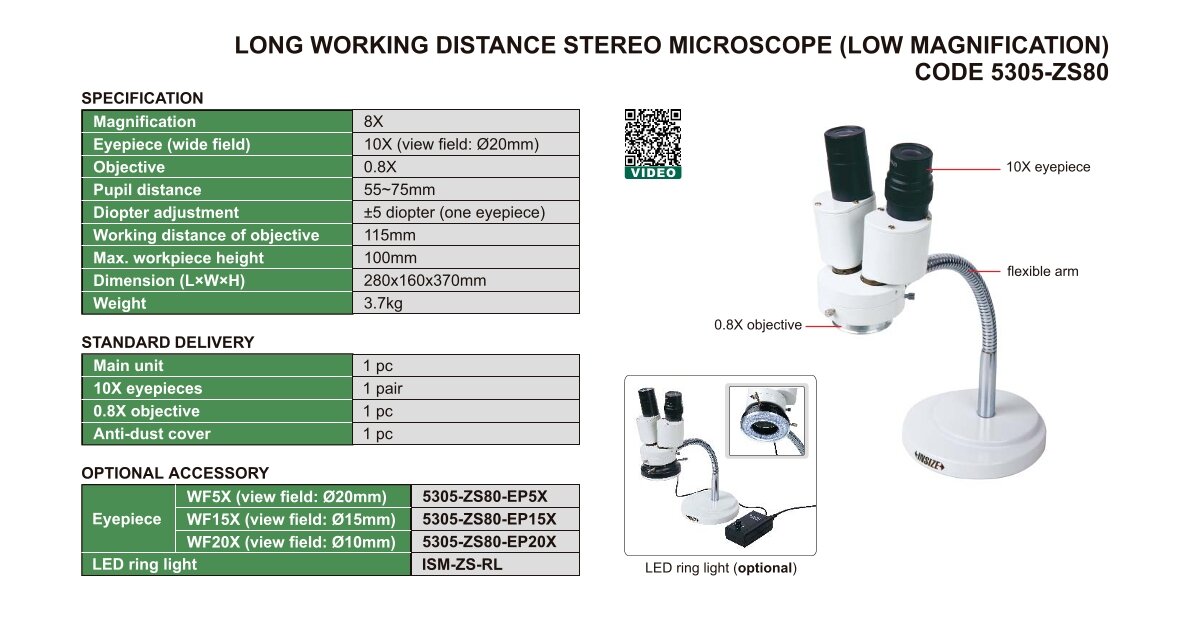 Stereo Mikroskop mit großem Arbeitsabstand