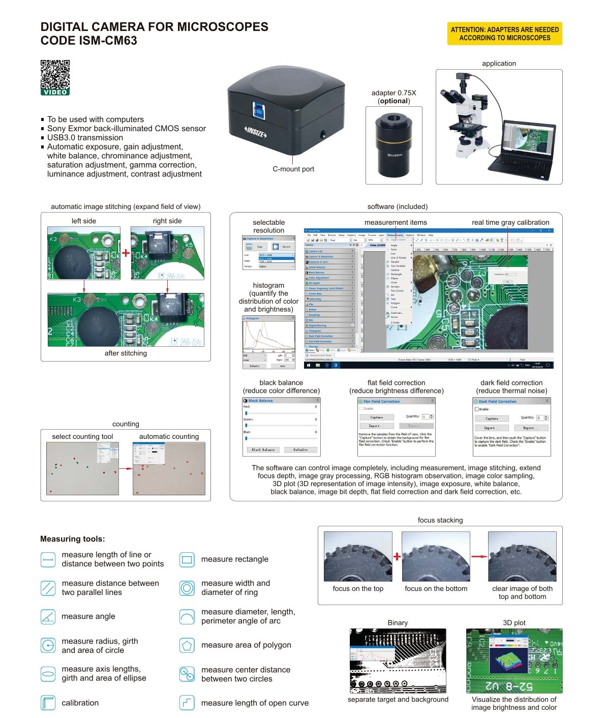 Hochauflösende USB-Kamera und Software