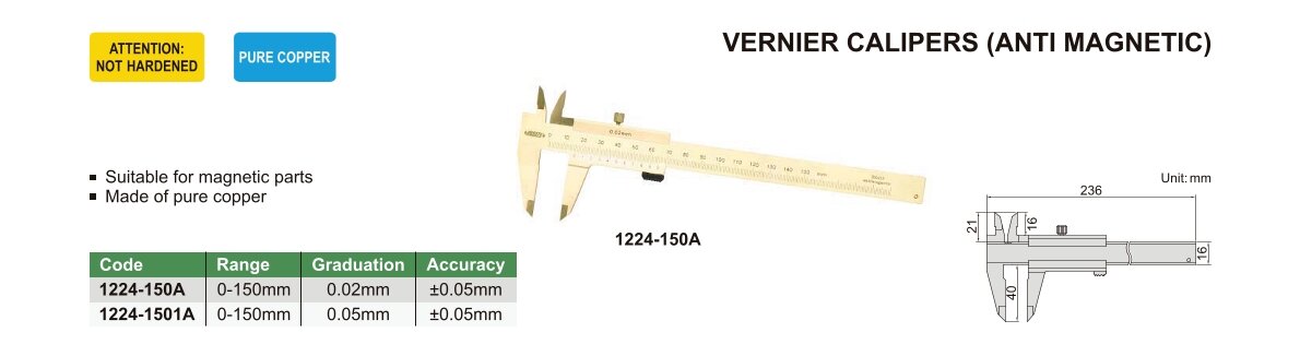 Analog Messschieber / Schieblehre, antimagnetisch