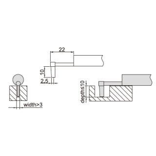 Messtaster f&uuml;r tiefe Nuten
