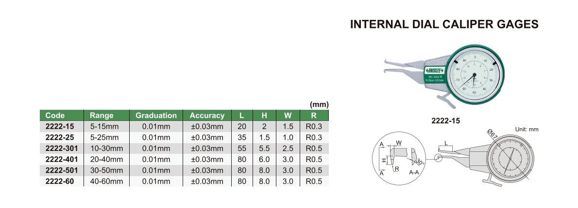 Tastarm-Messuhr für Innenmessung