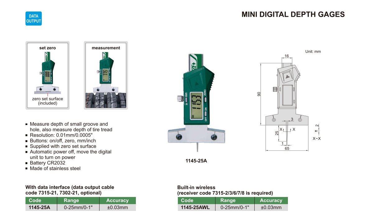 Mini Digital Tiefenmessschieber