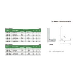 90&deg; Flachwinkel (DIN875) - DIN875 G&uuml;teklasse 2 - 150x100mm