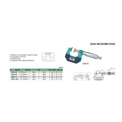 Zahnweiten-Mikrometer / B&uuml;gelmessschraube (einfache Ausf&uuml;hrung)
