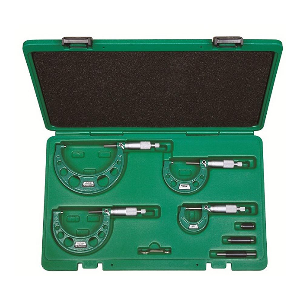 Mikrometer / Bügelmessschrauben mit Gefühlsratsche für Einhandbedienung im Satz - Metrischer Mikrometersatz (Ratschenanschlag) - 0-100mm