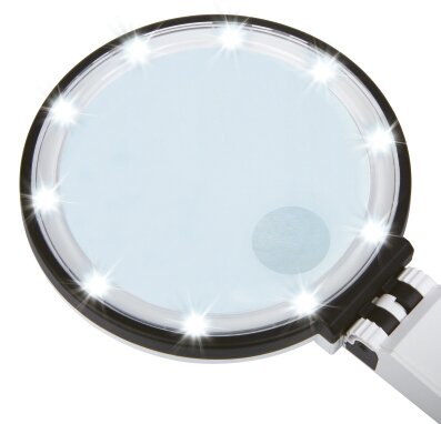 Dreiwege Lupe mit Beleuchtung - 2x/4x