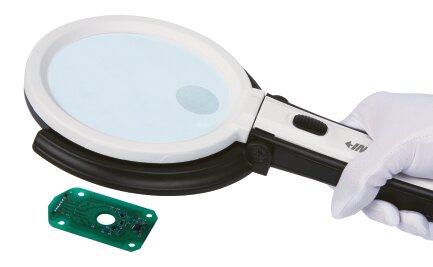 Dreiwege Lupe mit Beleuchtung - 2x/4x