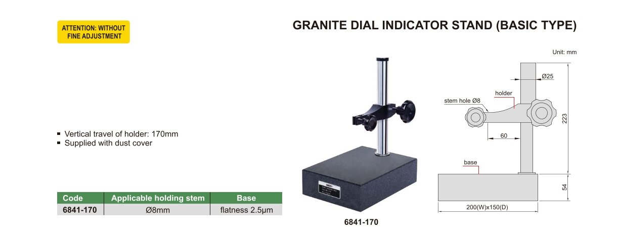 Ständer für Fühlhebelmessgeräte aus Granit