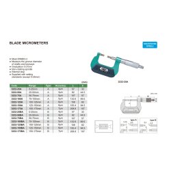Mikrometer / B&uuml;gelmessschraube mit Messerschneiden - 0-25mm - Typ A