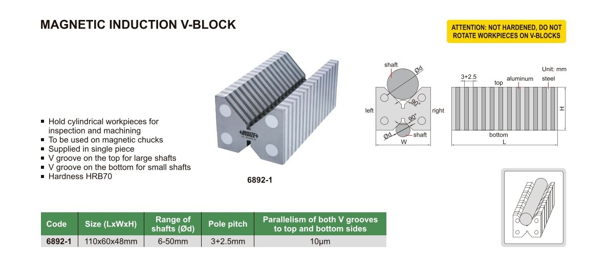Magnet-Prisma, Induktion - 110x60x48mm - 6-50mm