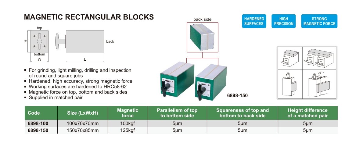 Magnetblock, rechtwinklig, Paar