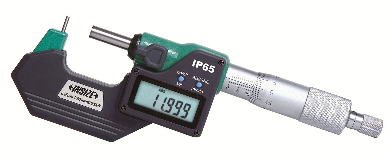 Digital Mikrometer / Bügelmessschraube mit zylinderförmigem Amboß