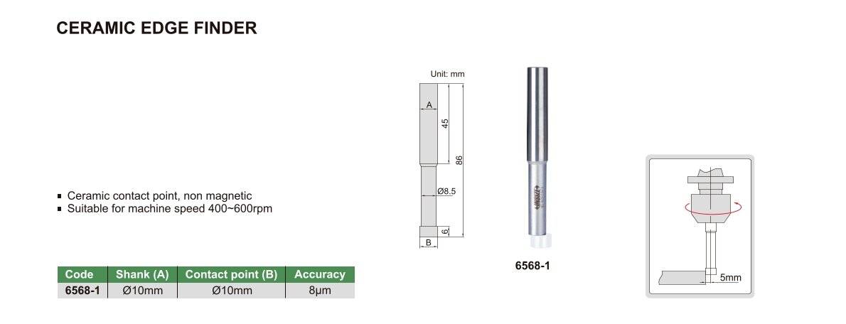 Keramischer Kantentaster - Ø10mm - Ø10mm