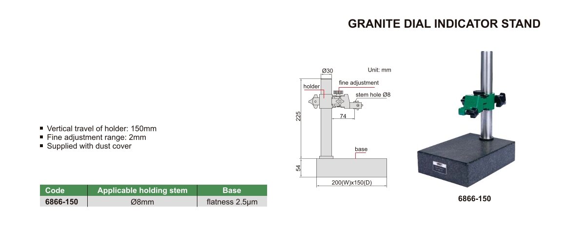 Feinmesstisch aus Granit - Ø8mm