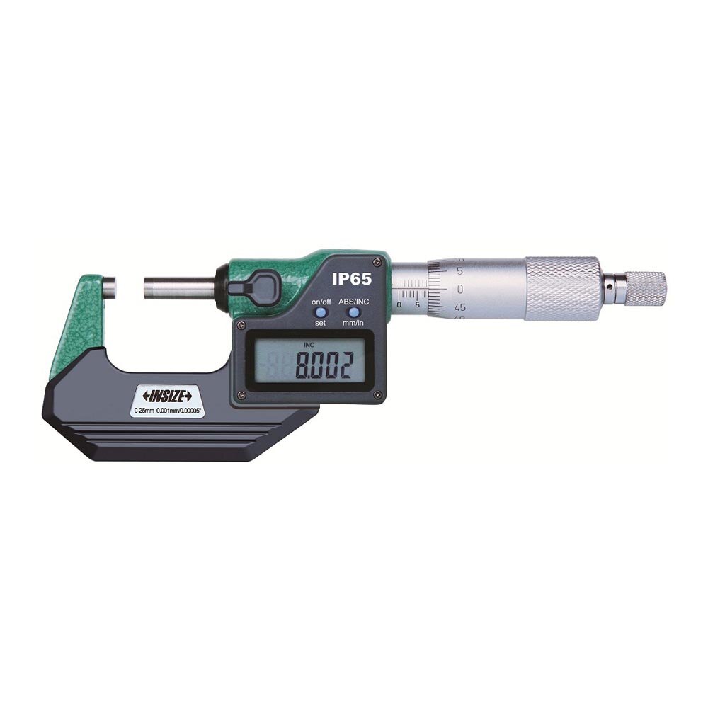 Digital Mikrometer / Bügelmessschraube, IP65 (ohne Datenausgang) - Mit Gefühlsratsche für Einhandbedienung - 0-25mm
