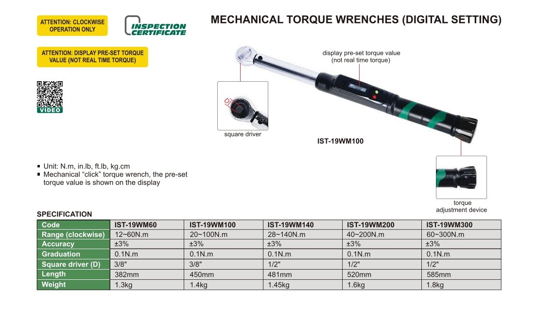 Digital Drehmomentschlüssel (Mit Mechanischem Klick-Geräusch)