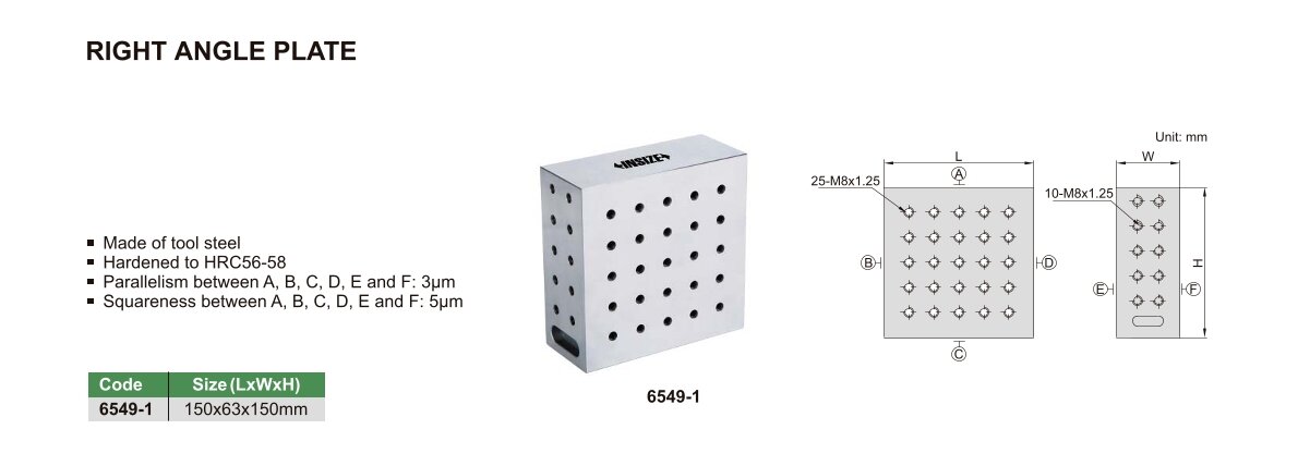 Winkelplatte rechtwinklig - 150x63x150mm