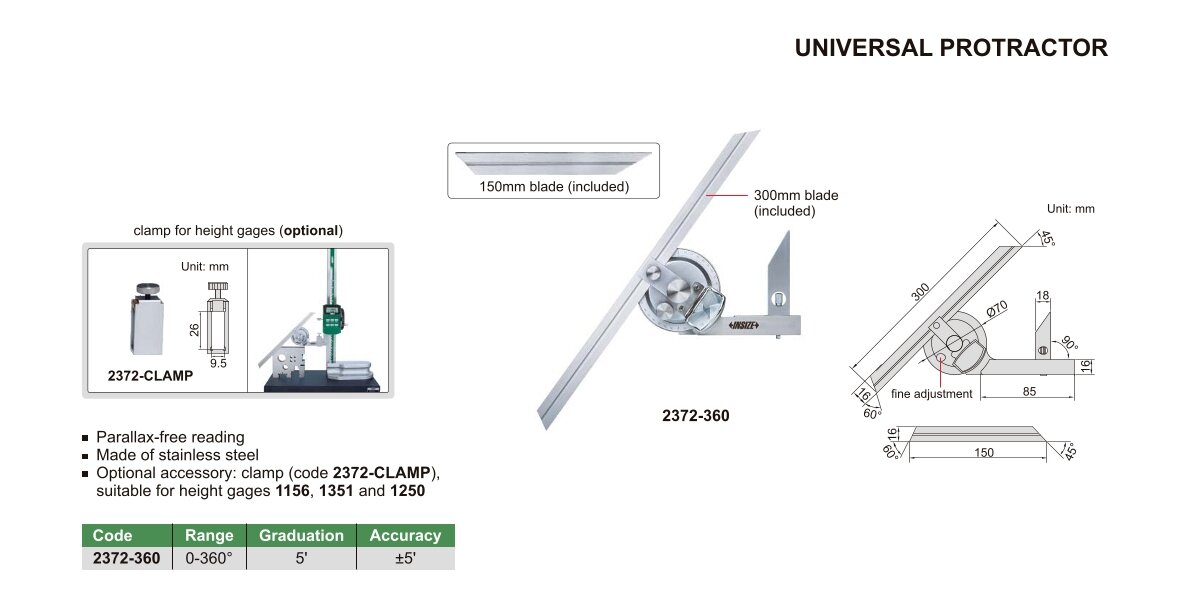 Universal Winkelmesser - 0-360°