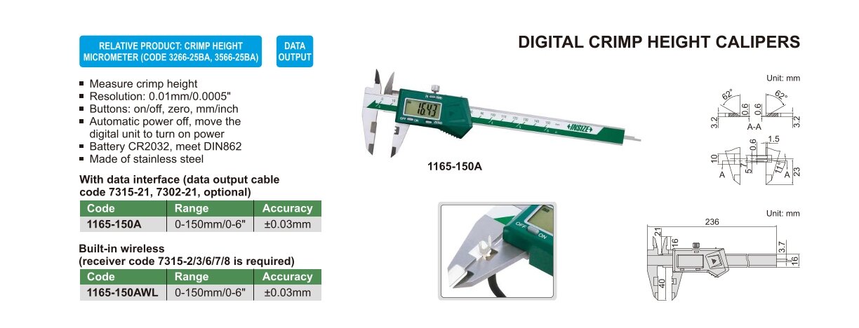Digital Crimphöhen-Messschieber