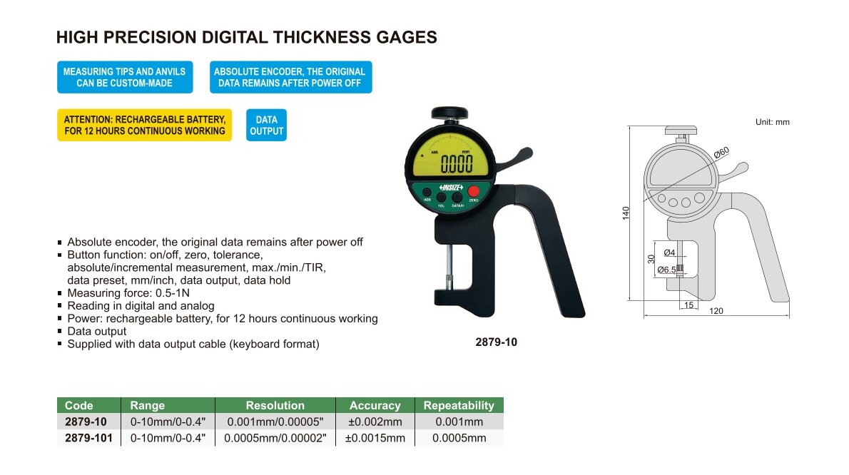 Digital Dickenmessgerät, hohe Präzision