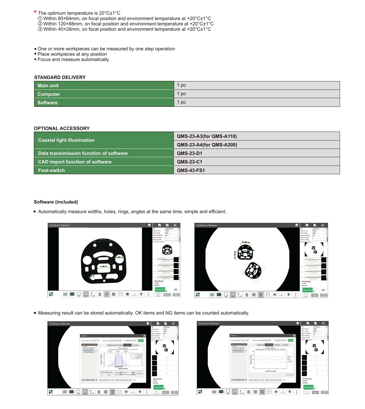 Vollautomatisches Video-Messsystem ohne "Stitching"-Funktion