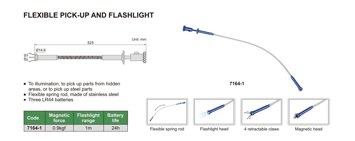 Flexibler Greifer mit Taschenlampe - 0.9kgf