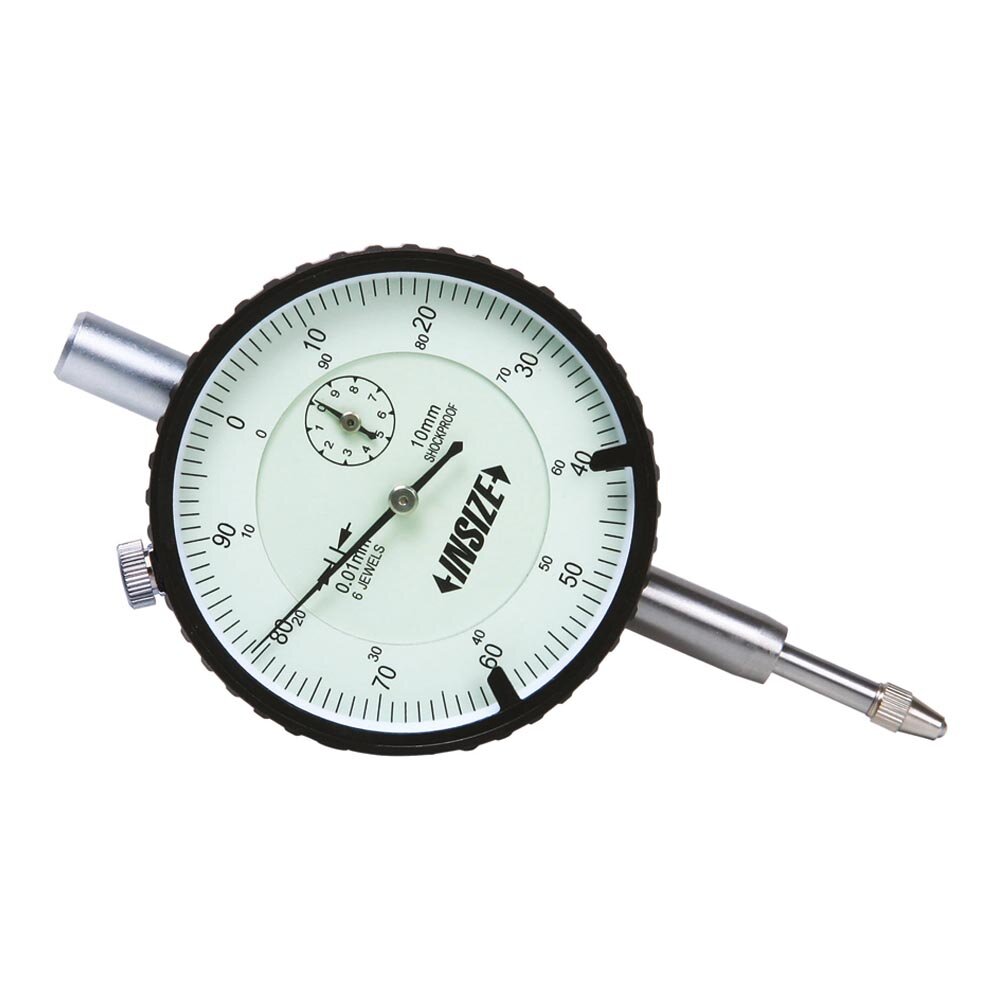 Stossgesicherte Messuhr - 10mm - 0.01mm - Laschenrücken