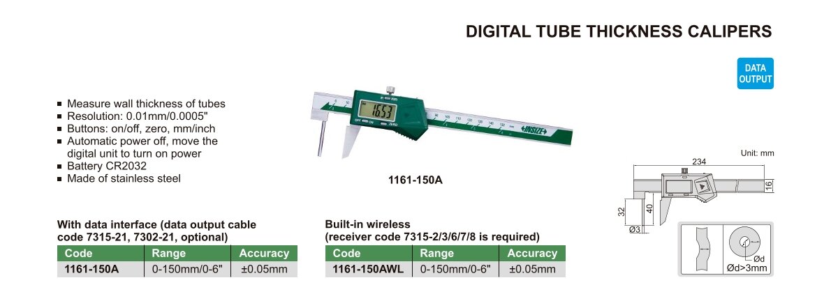 Digital Wandstärken Messschieber