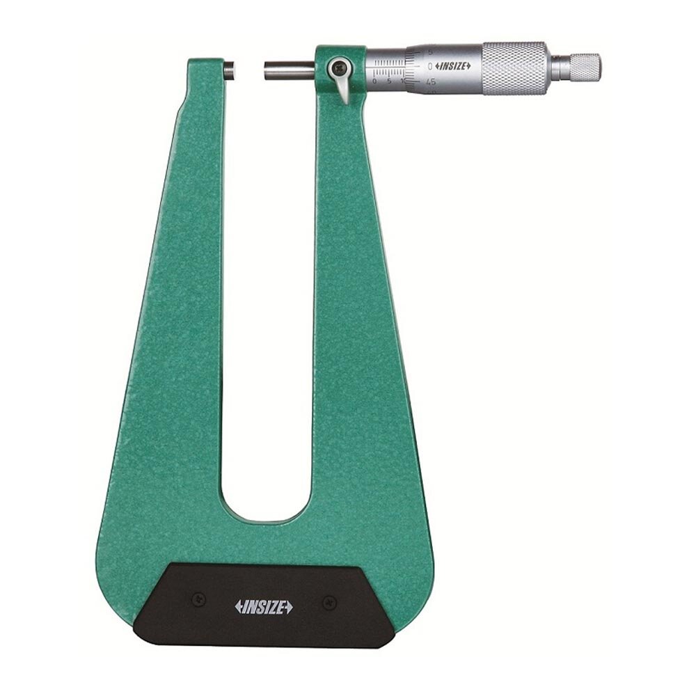 Mikrometer / Bügelmessschraube mit tiefem Bügel - flach-flache Spitzen - 0-25mm - 155mm