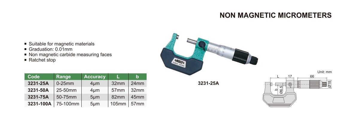 Mikrometer / Bügelmessschraube, nicht magnetisch