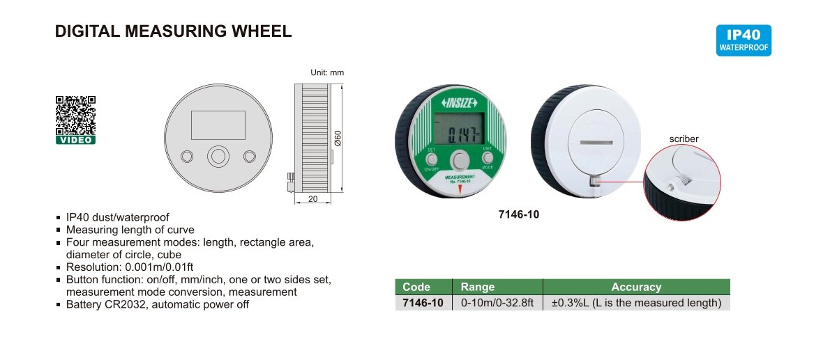 Digitales Messrad - 0-10m/0-32.8ft