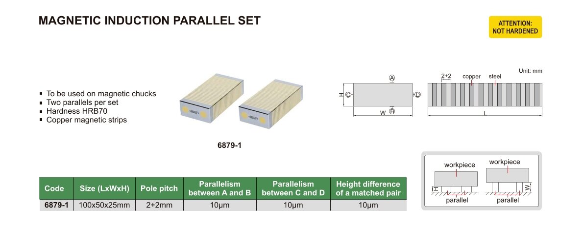 Magnetblock Induktion Parallel Set - 100x50x25mm